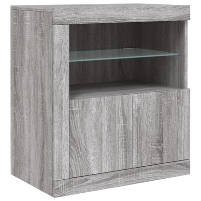 Sideboard with LED Lights Grey Sonoma 283x37x67 cm
