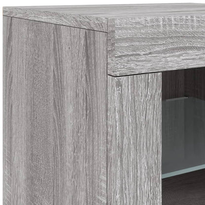 Sideboard with LED Lights Grey Sonoma 283x37x67 cm