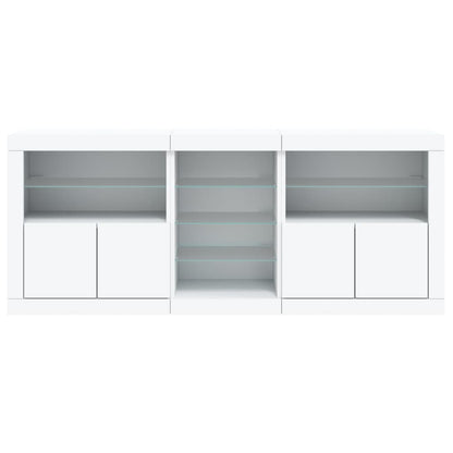 Sideboard with LED Lights White 162x37x67 cm