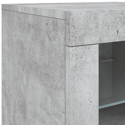 Sideboard with LED Lights Concrete Grey 162x37x67 cm
