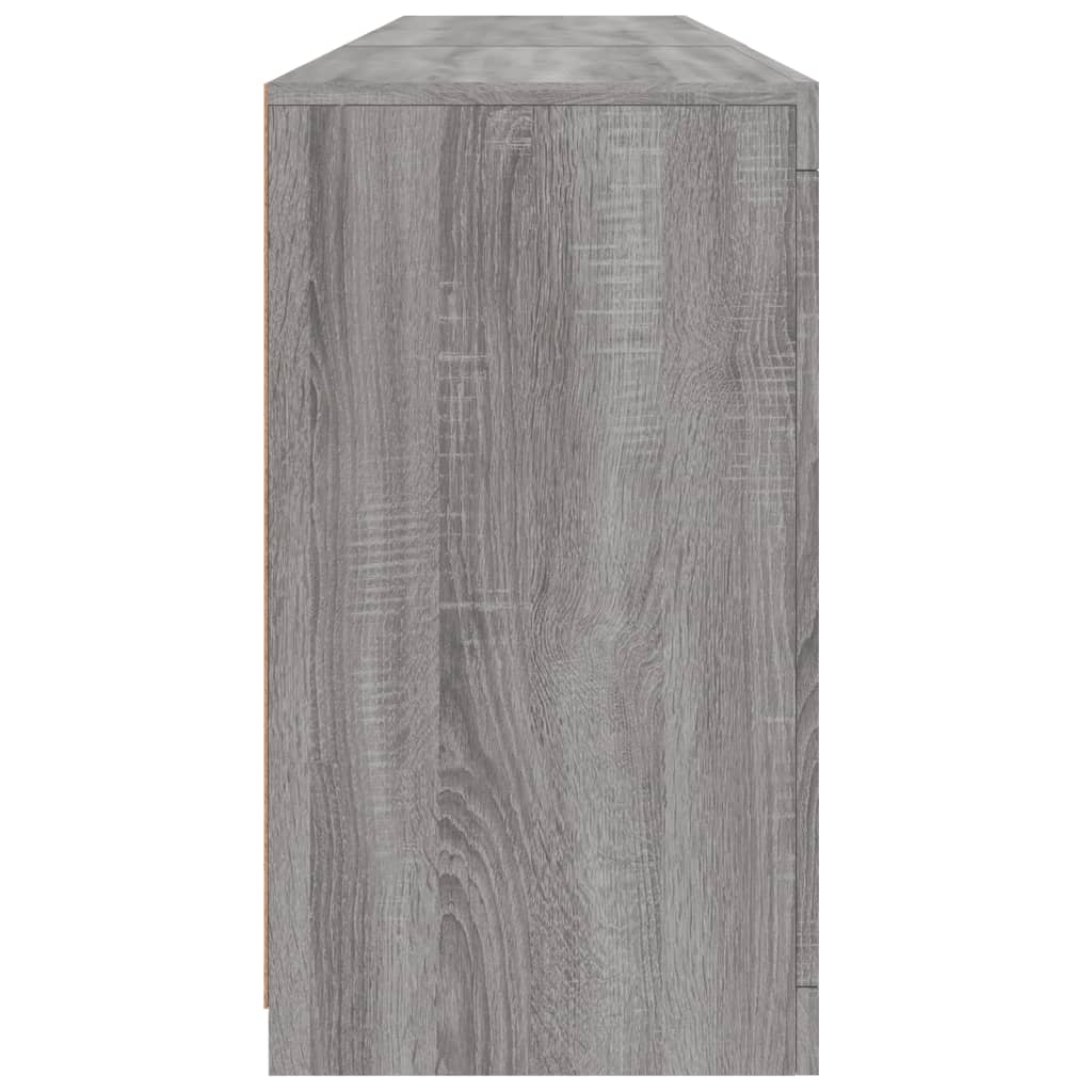 Sideboard with LED Lights Grey Sonoma 162x37x67 cm