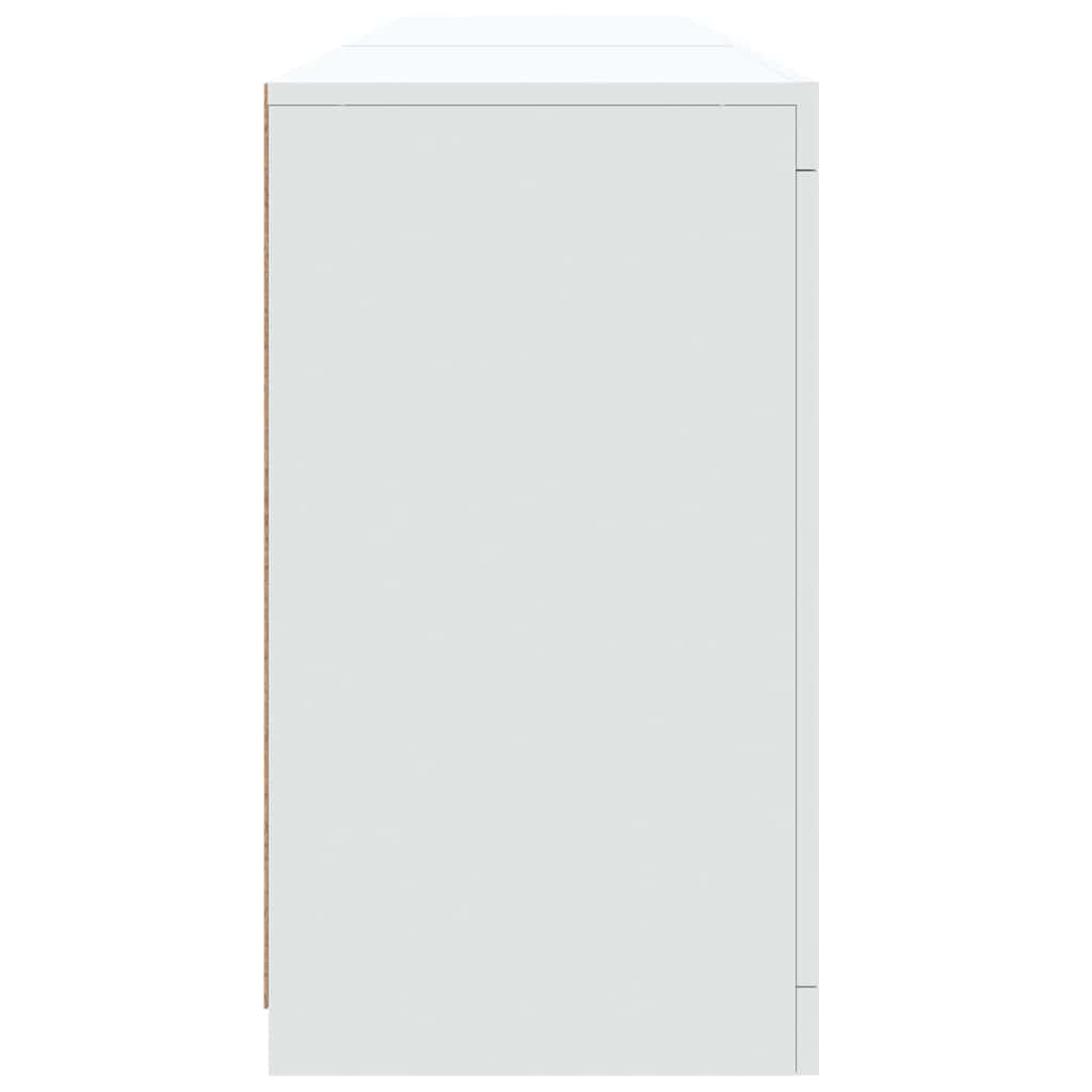 Sideboard with LED Lights White 181.5x37x67 cm