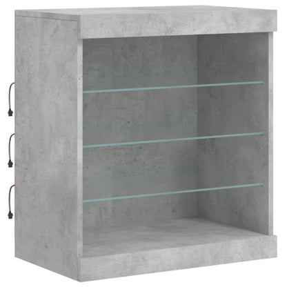 Sideboard with LED Lights Concrete Grey 181.5x37x67 cm