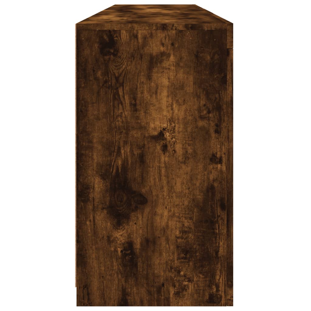 Sideboard with LED Lights Smoked Oak 181,5x37x67 cm