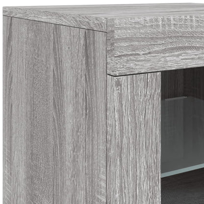 Sideboard with LED Lights Grey Sonoma 181,5x37x67 cm