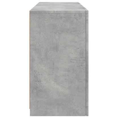 Sideboard with LED Lights Concrete Grey 123x37x67 cm