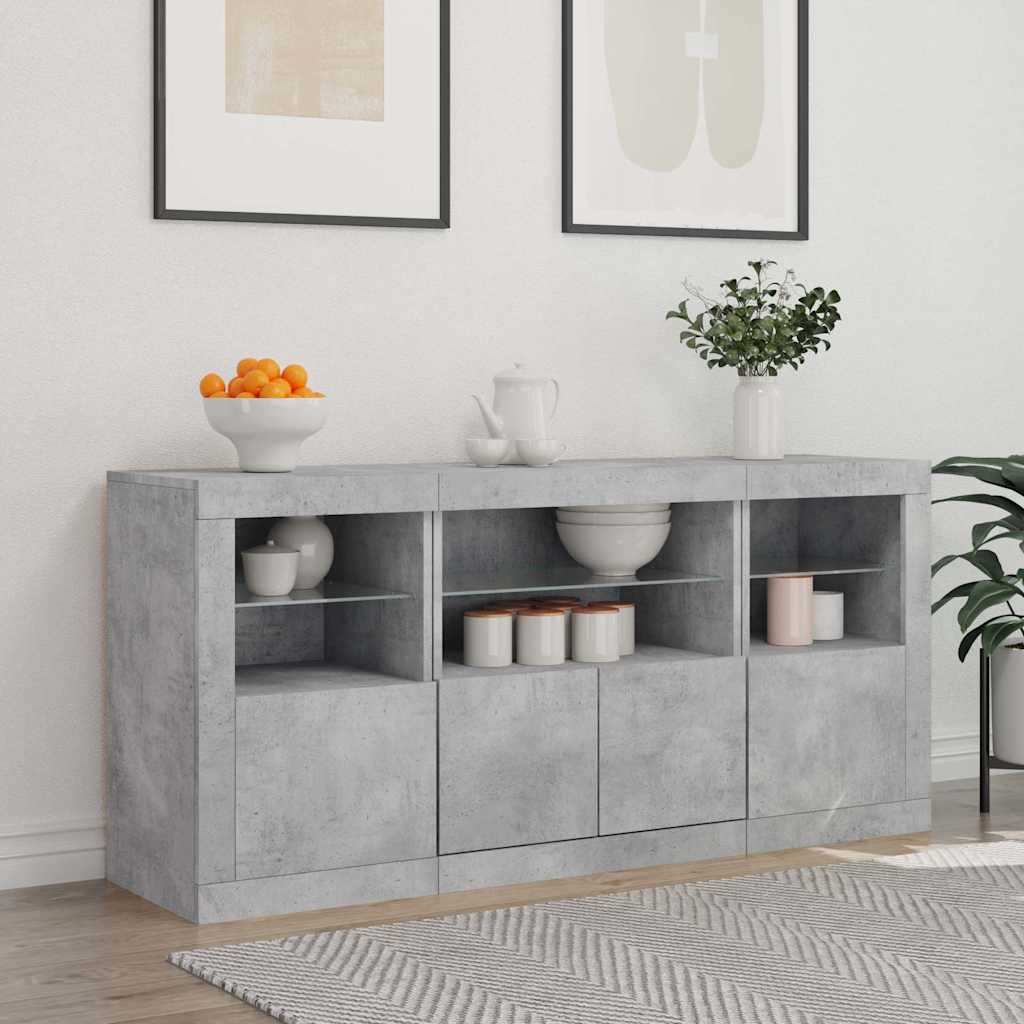 Sideboard | Concrete grey | Engineered wood, glass | Medium | Sideboard