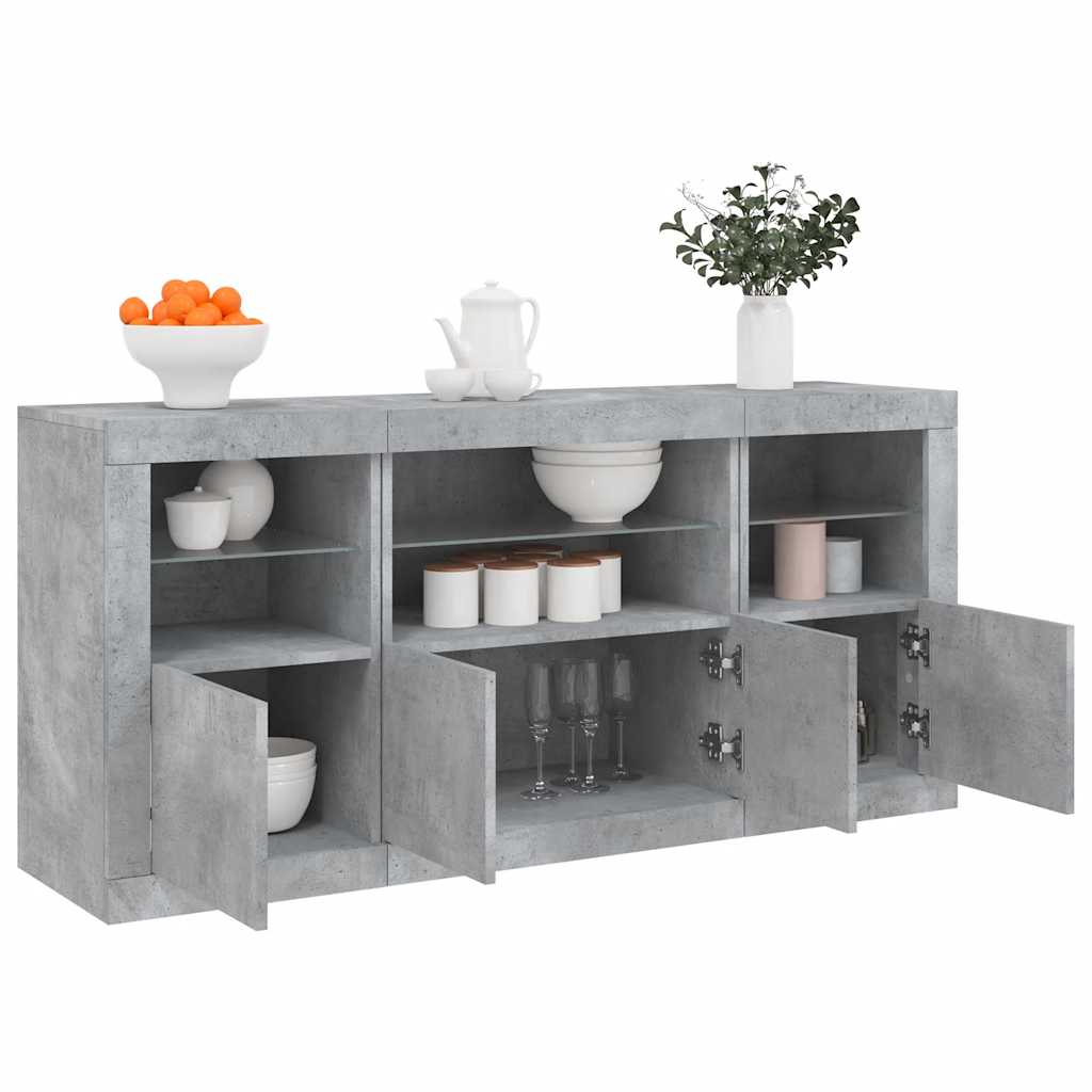 Sideboard | Concrete grey | Engineered wood, glass | Medium | Sideboard