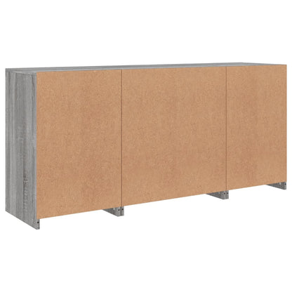 Sideboard with LED Lights Grey Sonoma 142.5x37x67 cm