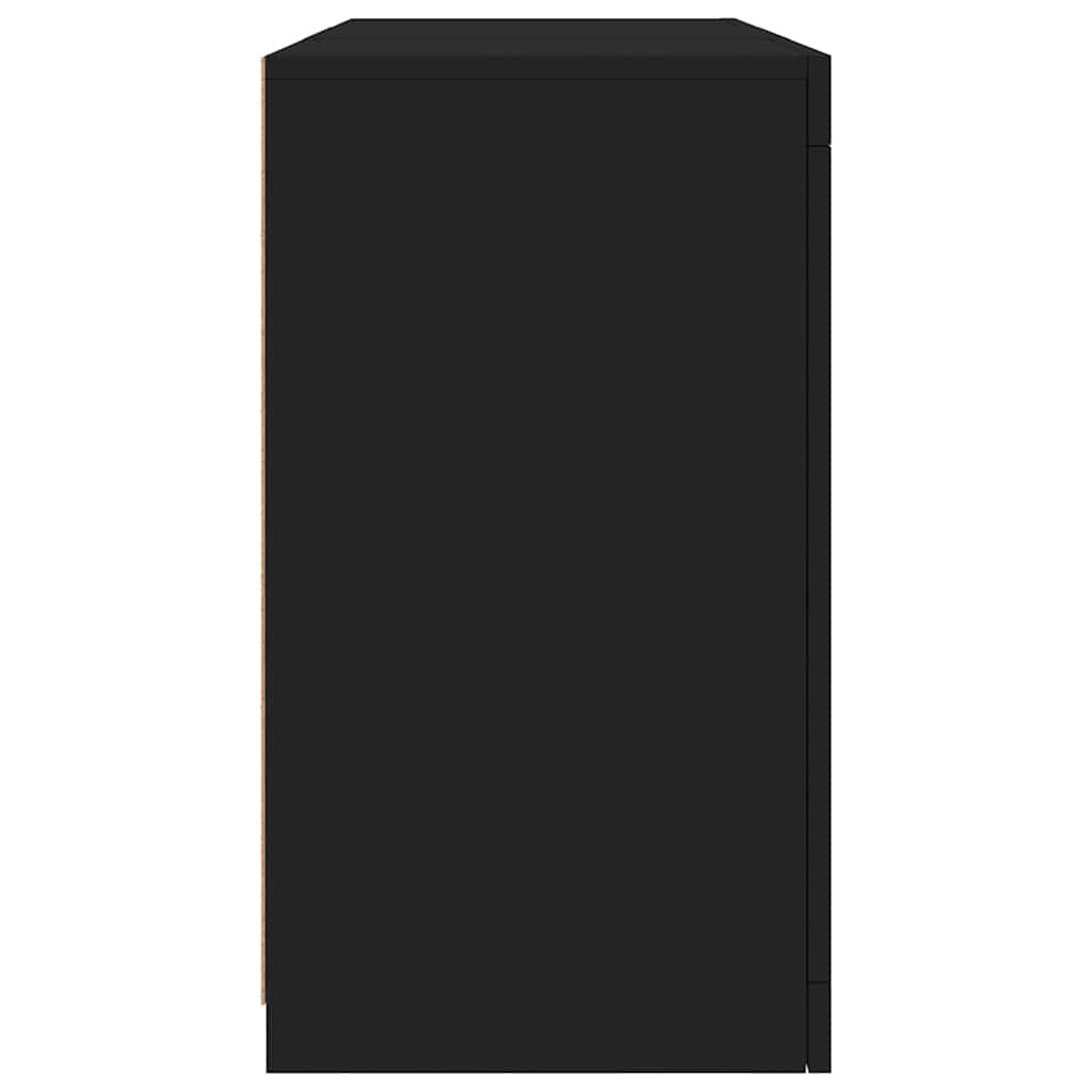Sideboard with LED Lights Black 123x37x67 cm