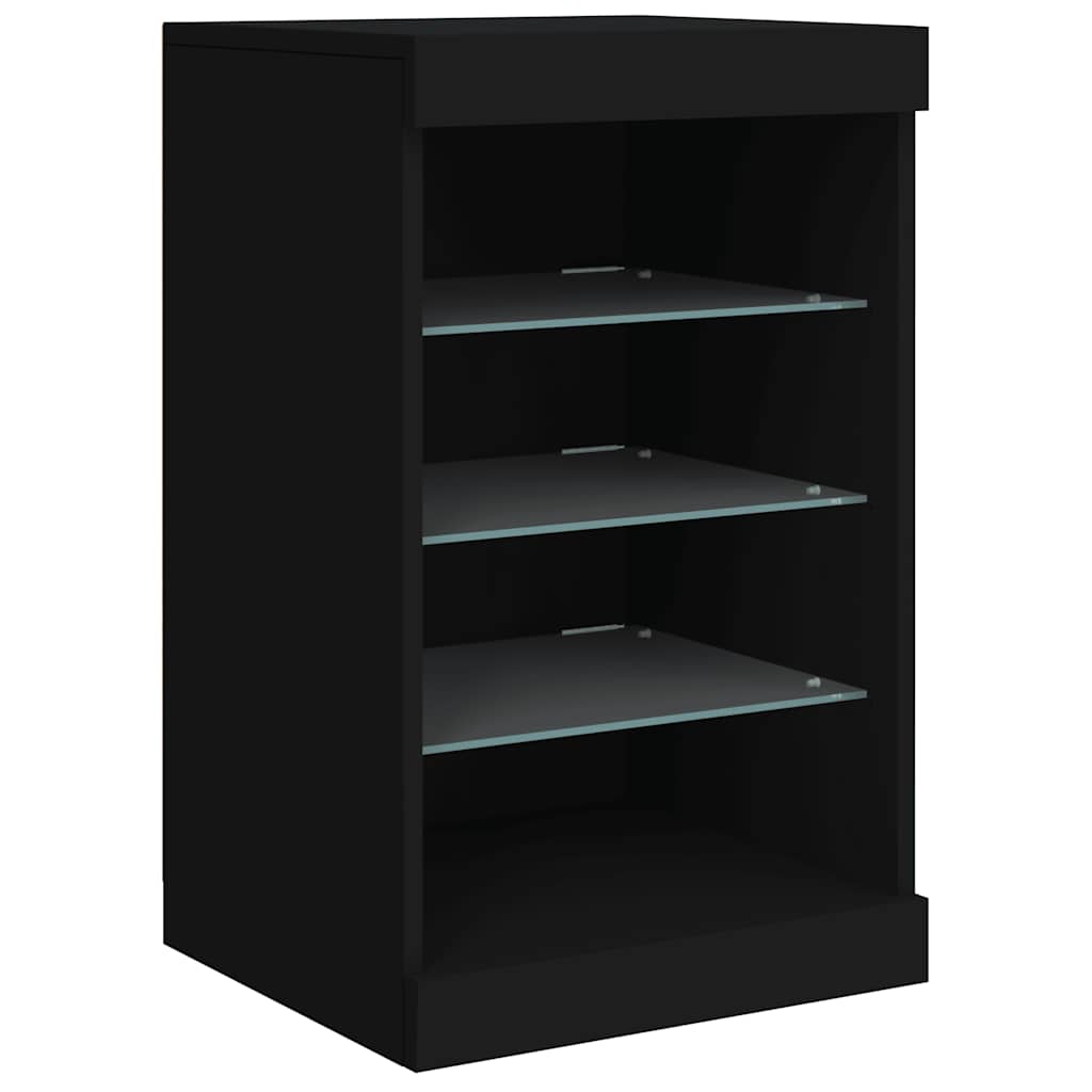 Sideboard with LED Lights Black 123x37x67 cm