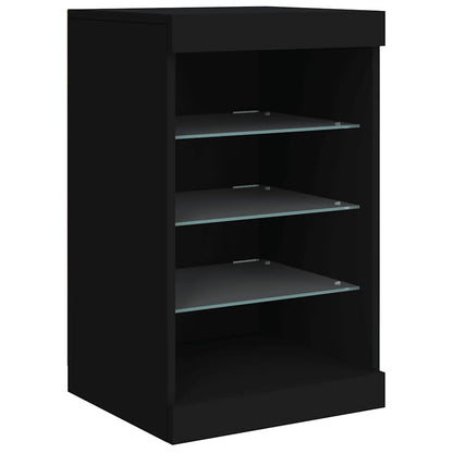 Sideboard with LED Lights Black 123x37x67 cm