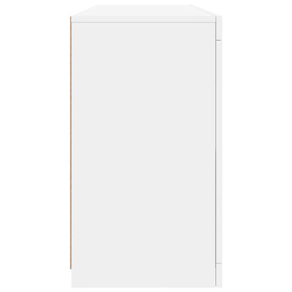 Sideboard with LED Lights White 142.5x37x67 cm