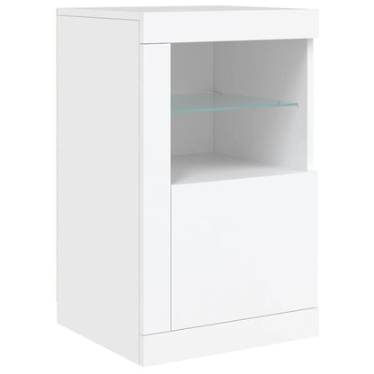 Sideboard with LED Lights White 142.5x37x67 cm