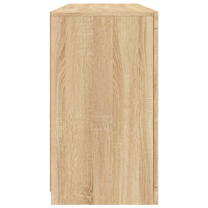 Sideboard with LED Lights Sonoma Oak 142.5x37x67 cm