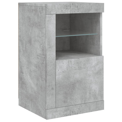 Sideboard with LED Lights Concrete Grey 142.5x37x67 cm