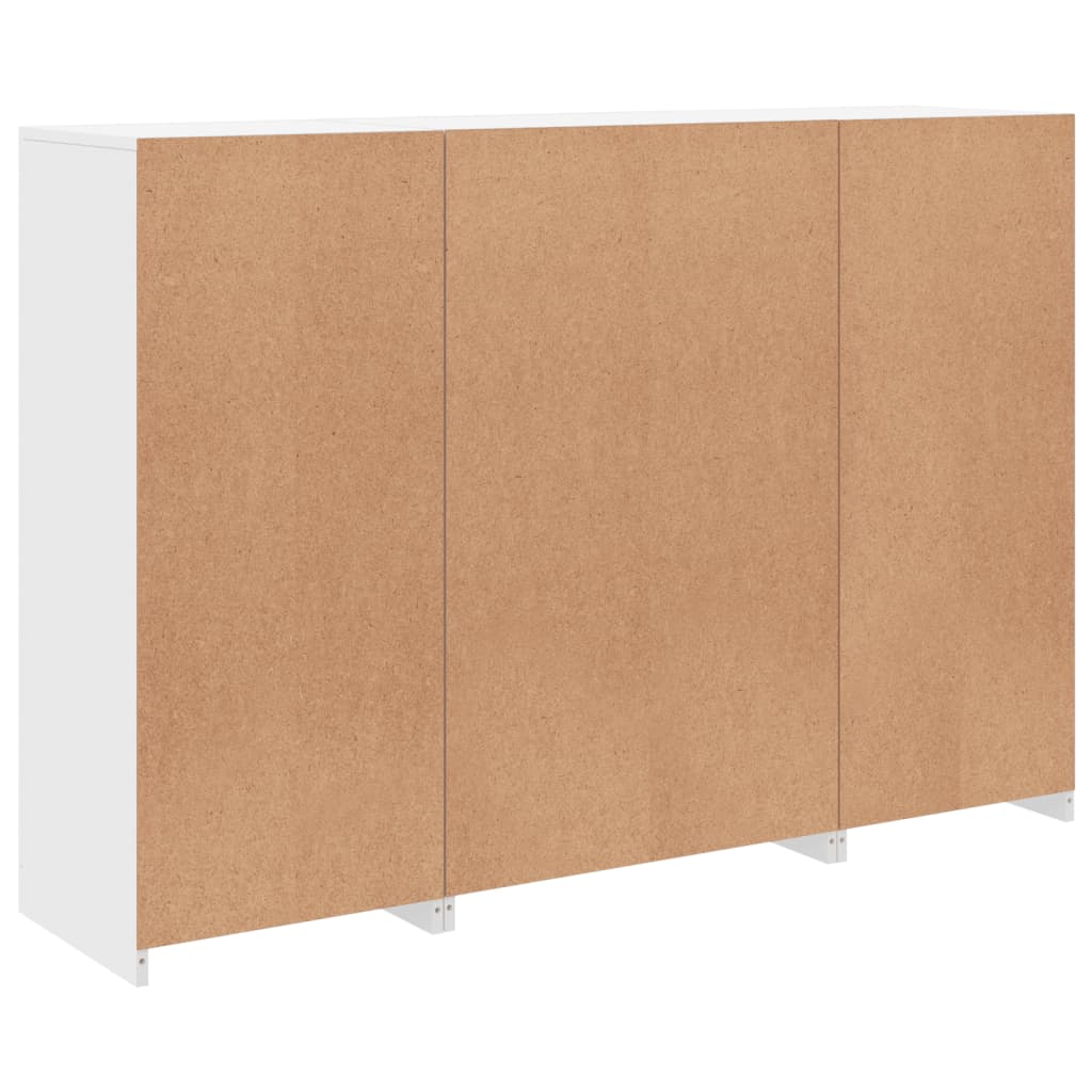 Sideboards with LED Lights 3 pcs White Engineered Wood