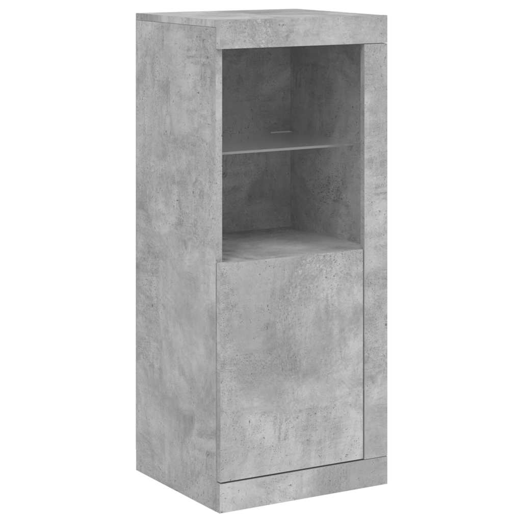 Sideboards with LED Lights 3 pcs Concrete Grey Engineered Wood