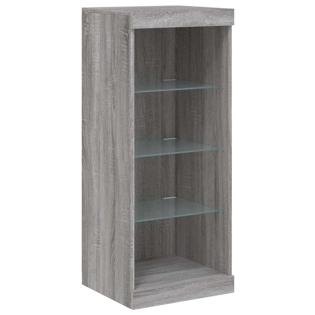 Sideboards with LED Lights 3 pcs Grey Sonoma Engineered Wood