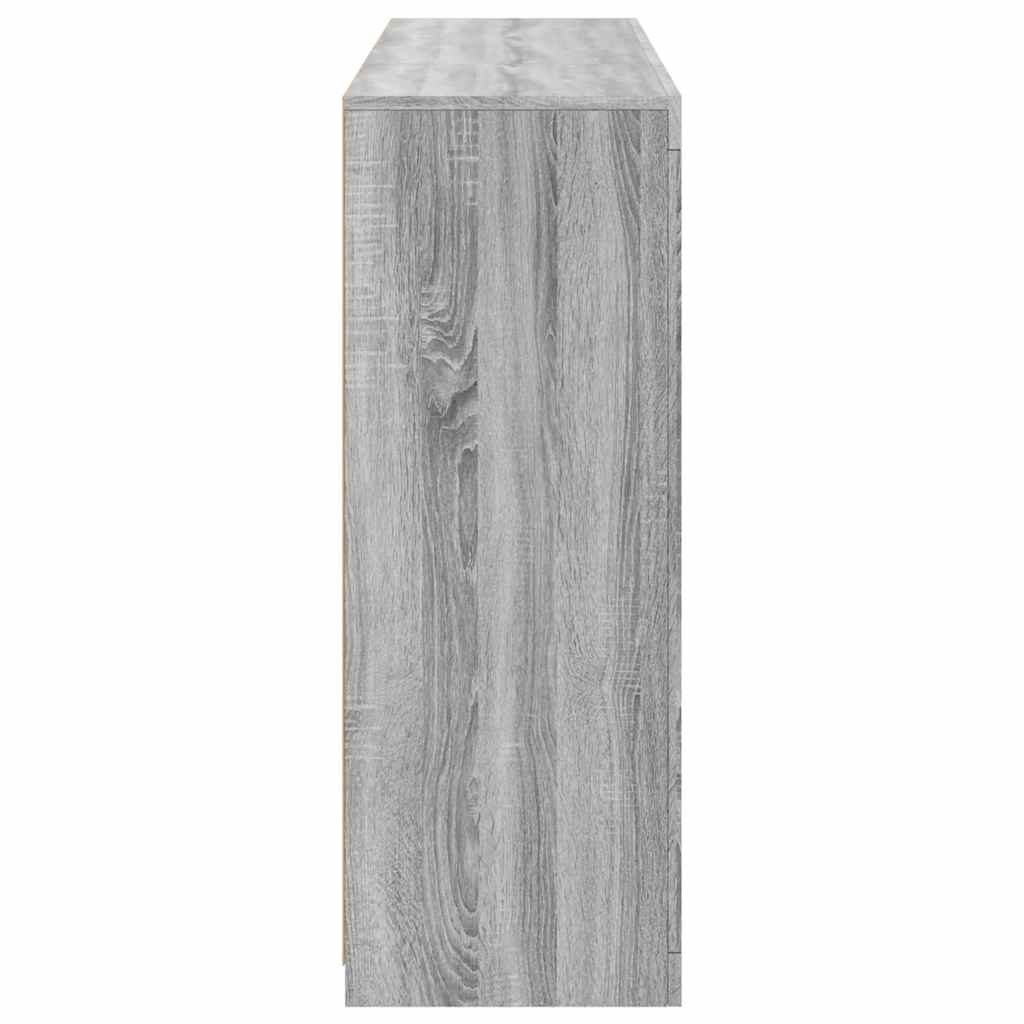 Sideboards with LED Lights 3 pcs Grey Sonoma Engineered Wood