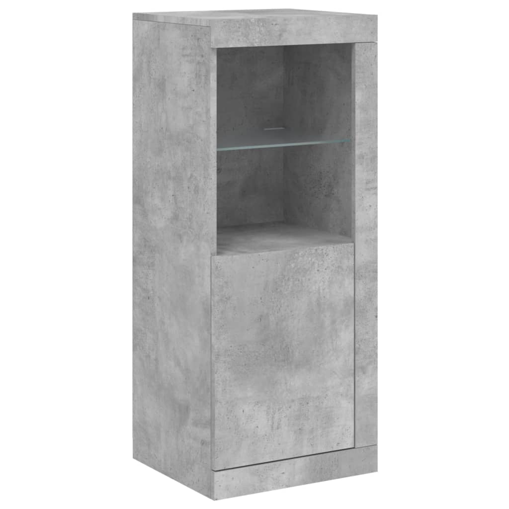 Sideboards with LED Lights 3 pcs Concrete Grey Engineered Wood