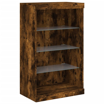 Sideboard | Set of 3 | Smoked Oak | Engineered Wood, Glass | Medium