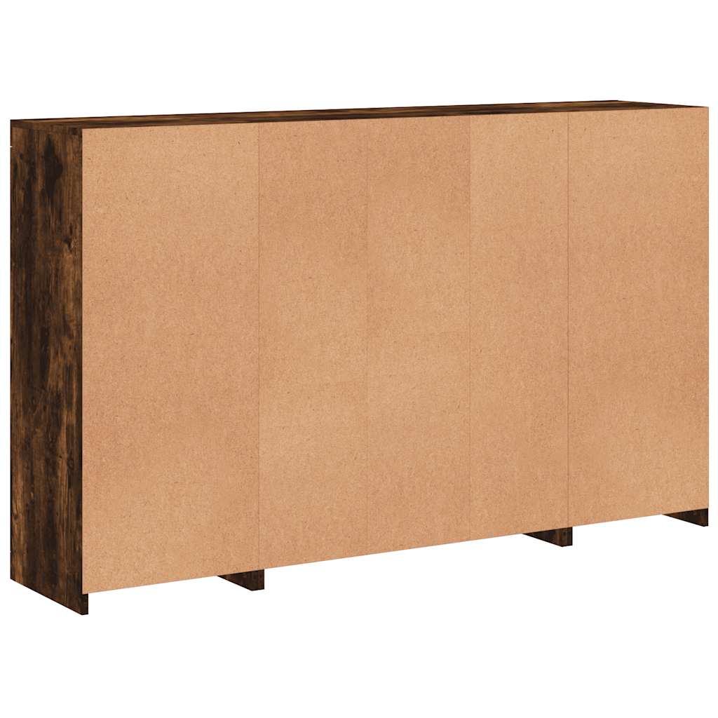 Sideboards with LED Lights 3 pcs Smoked Oak Engineered Wood