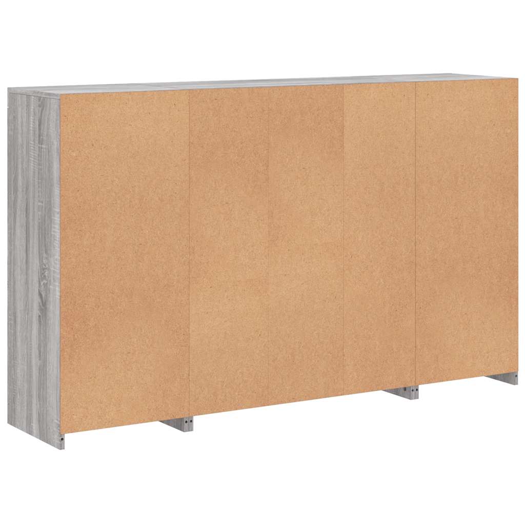 Sideboards with LED Lights 3 pcs Grey Sonoma Engineered Wood