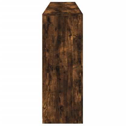 Sideboard with LED Lights Smoked Oak 181.5x37x100 cm