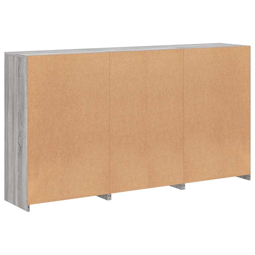 Sideboard with LED Lights Grey Sonoma 181.5x37x100 cm