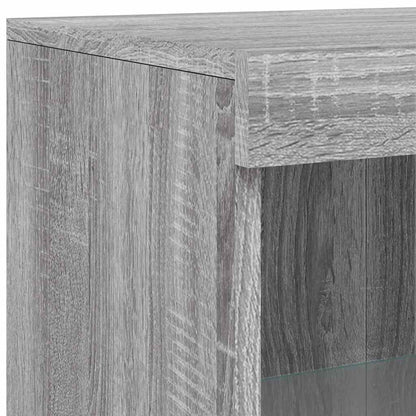 Sideboard with LED Lights Grey Sonoma 181.5x37x100 cm