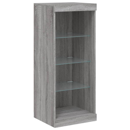 Sideboard with LED Lights Grey Sonoma 162x37x100 cm