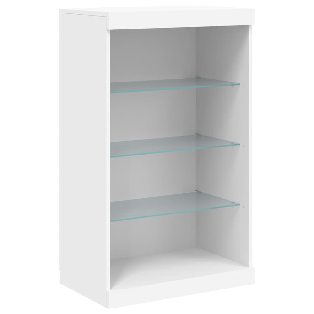 Sideboard with LED Lights White 181.5x37x100 cm