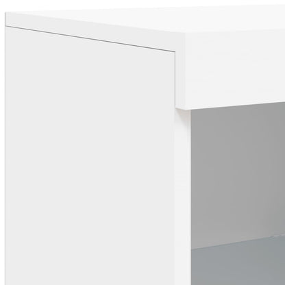 Sideboard with LED Lights White 181.5x37x100 cm
