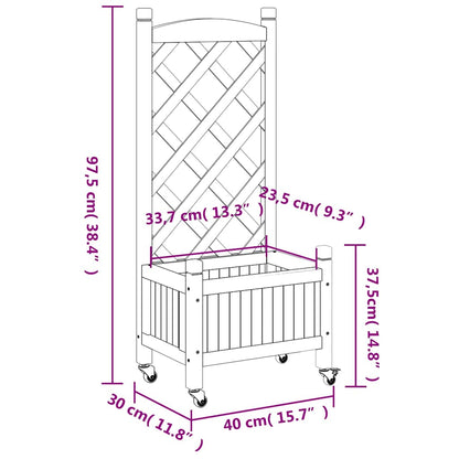 Planter | Black | Solid fir wood, Iron | Medium | Portable | Planter