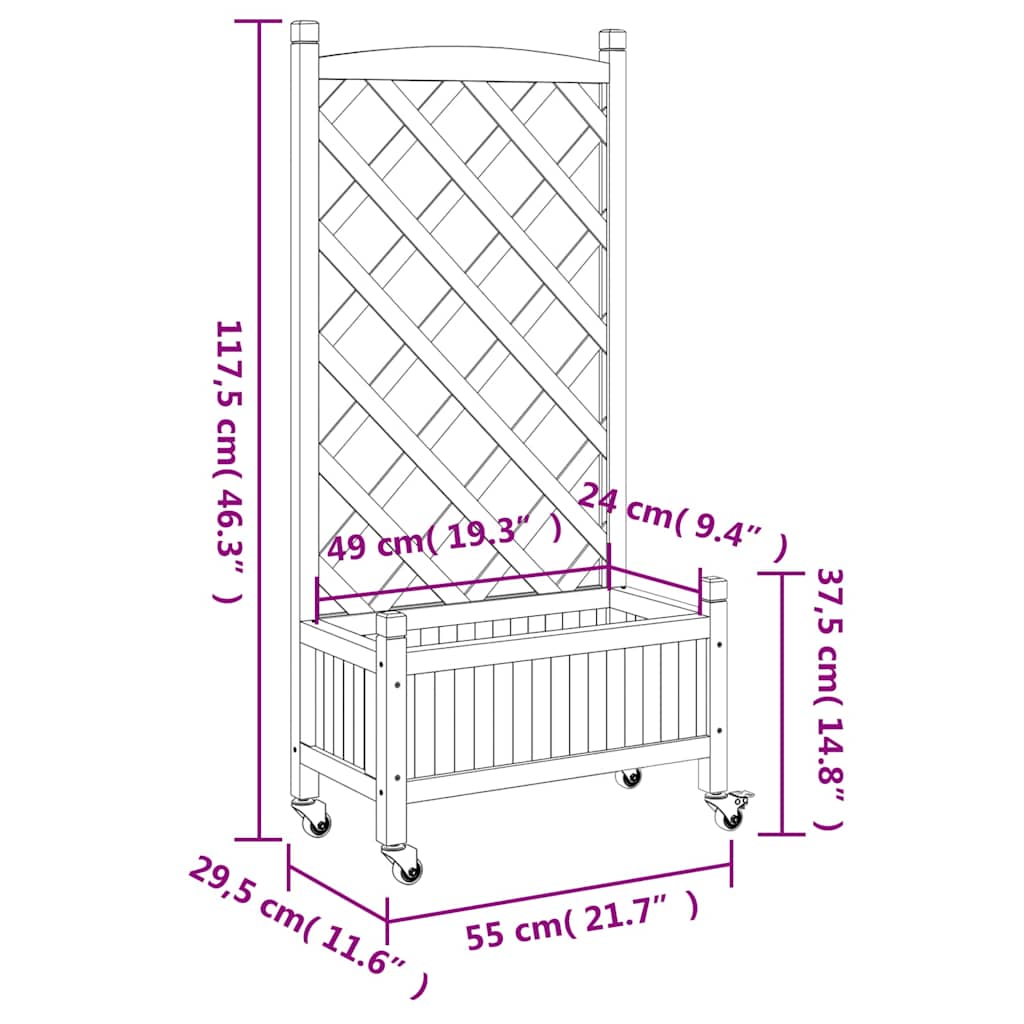 Planter | Grey | Solid fir wood, iron | Medium | Planters | Planter