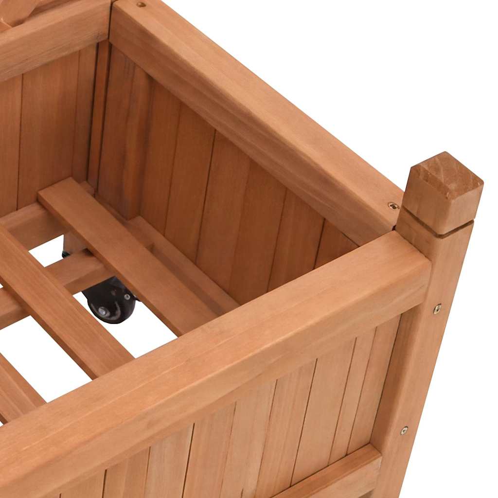 Planter with Trellis and Wheels Brown Solid Wood Fir
