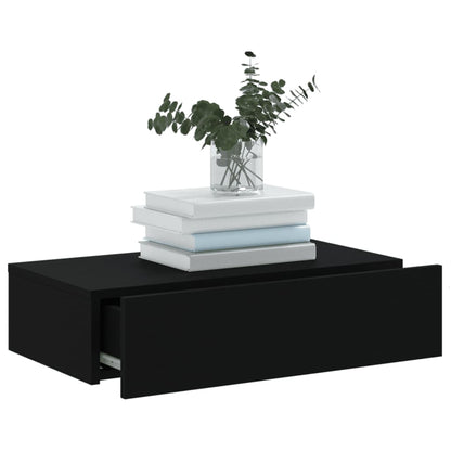 TV Cabinet with LED Lights Black 60x35x15.5 cm