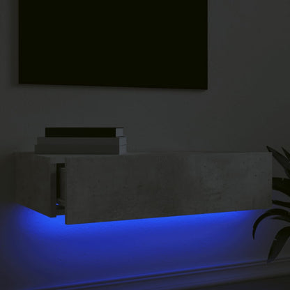 TV Cabinet with LED Lights Concrete Grey 60x35x15.5 cm