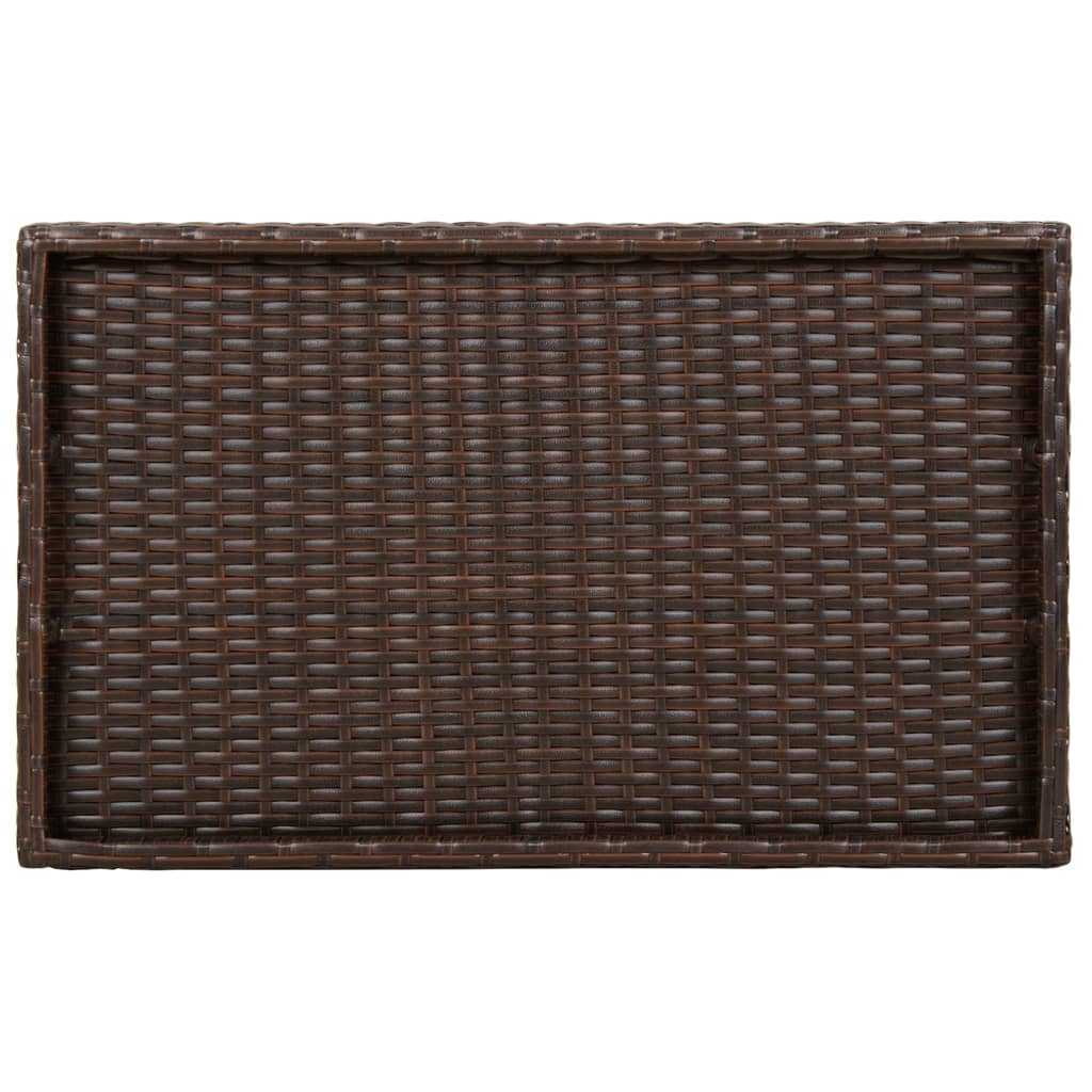 Folding Tray Table Brown 25.6"x15.7"x29.5" Poly Rattan