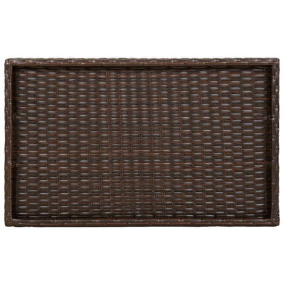 Folding Tray Table Brown 25.6"x15.7"x29.5" Poly Rattan