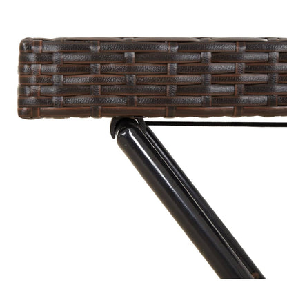 Folding Tray Table Brown 25.6"x15.7"x29.5" Poly Rattan
