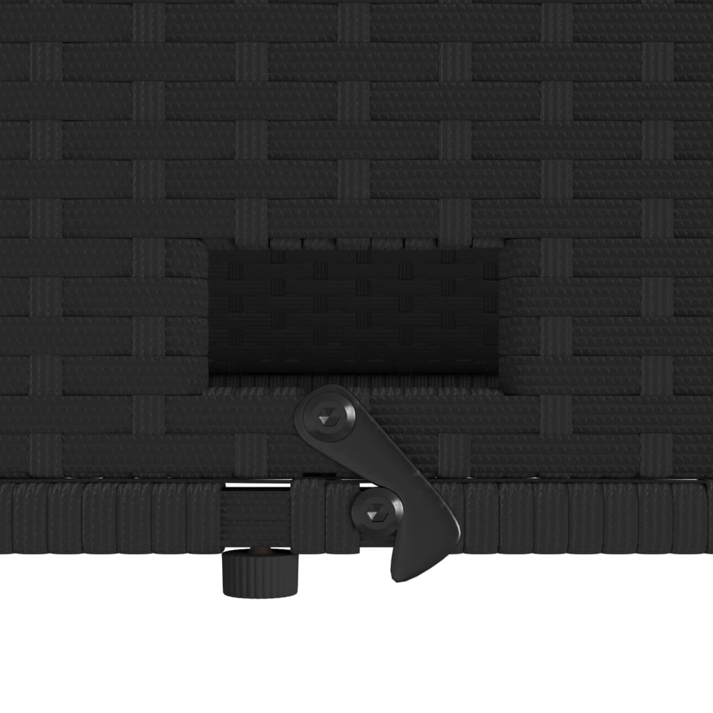 Patio Sofa with Cushions 2-Seater Black Poly Rattan