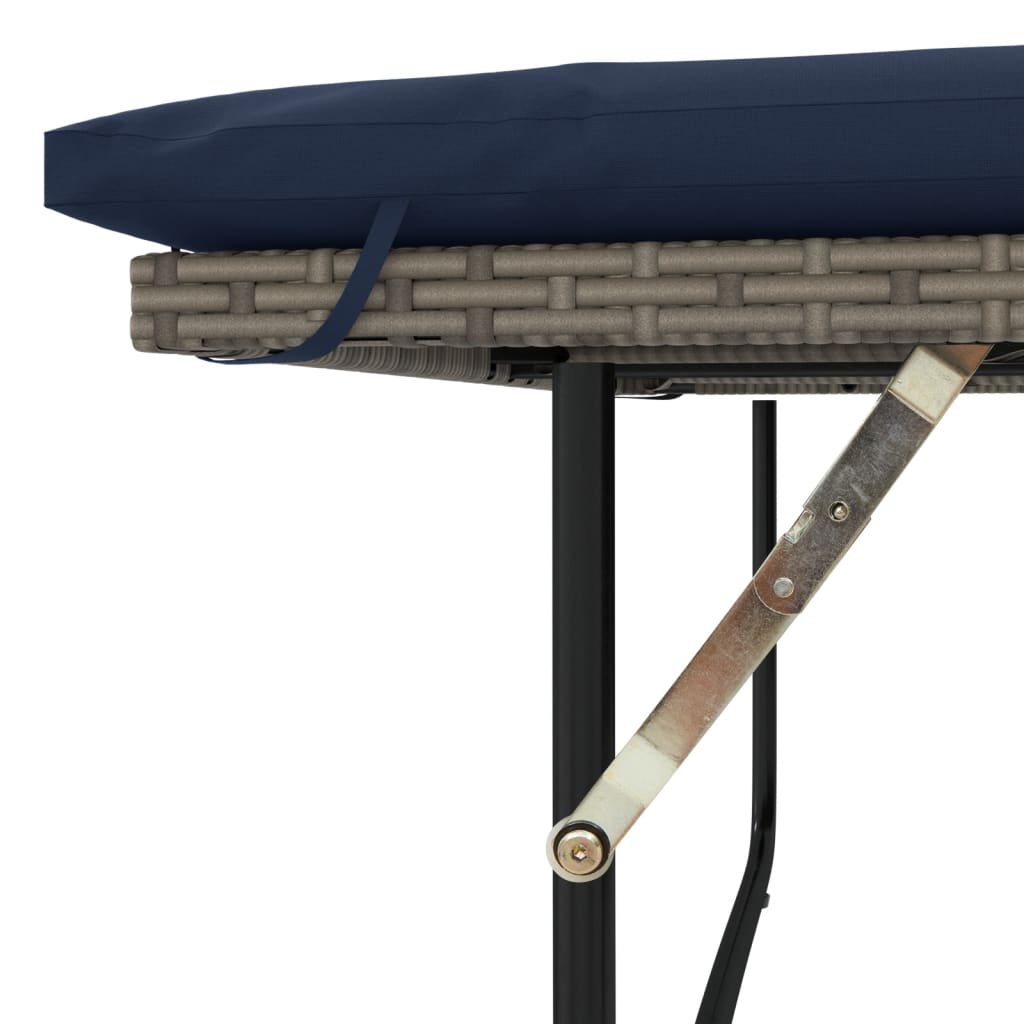 Patio Sofa with Cushions 2-Seater Gray Poly Rattan