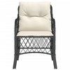 Garden Chairs with Cushions 2 pcs Black Poly Rattan