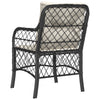 Garden Chairs with Cushions 2 pcs Black Poly Rattan