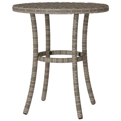 3 Piece Bistro Set with Cushions Grey Poly Rattan (US only)