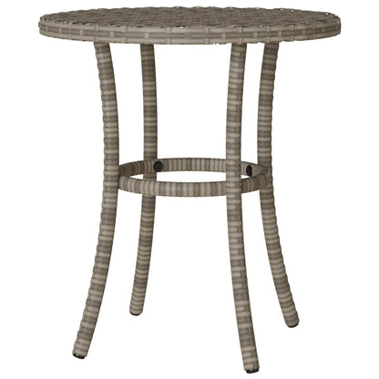 3 Piece Bistro Set with Cushions Grey Poly Rattan (US only)