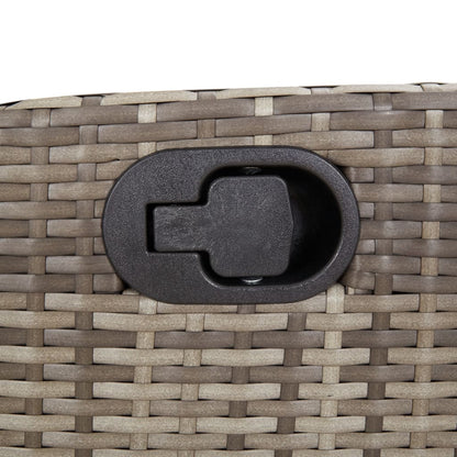 Reclining Garden Chair with Footrest Grey Poly Rattan (US only)