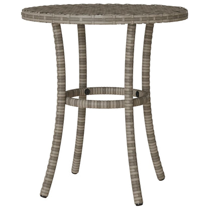 3 Piece Bistro Set with Cushions Grey Poly Rattan (US only)